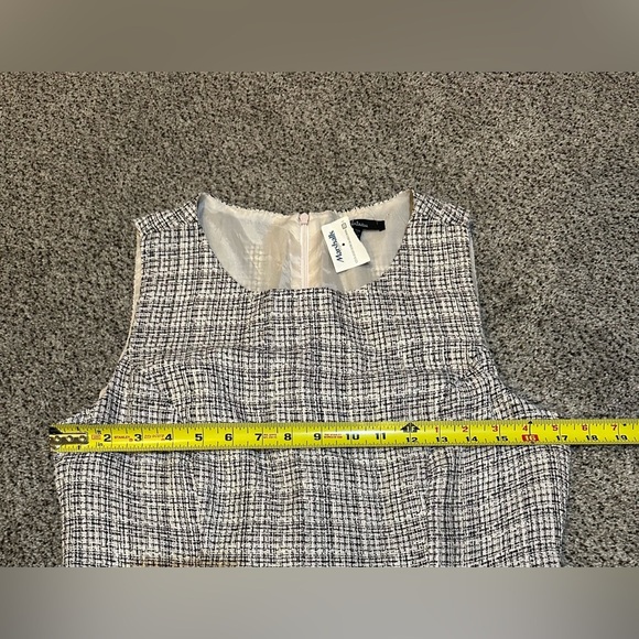 MONTEAU Size L Palest Pink Black Tweed Shift Dress - Picture 9 of 12